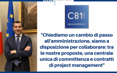 Un anno di amministrazione Gualtieri, il Presidente Ciucci a Canale 81 Lazio: “Chiediamo un cambio di passo, siamo a disposizione per collaborare. Tra le nostre proposte, una centrale unica di committenza e contratti di project management”