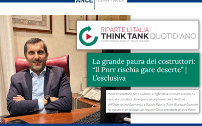 “Il Pnrr rischia gare deserte”: la paura e il ruolo dei costruttori, il Giubileo, l’OPGR e le opere per Roma nell’intervista del Presidente Ciucci al think tank “Riparte l’Italia”