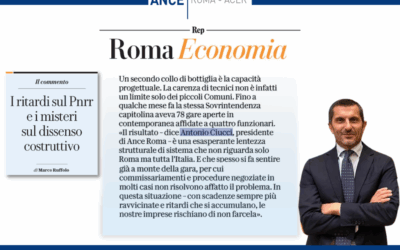 Pnrr e Giubileo, il Presidente Ciucci sulle pagine economiche de “La Repubblica – Roma”: “Lentezza strutturale in tutta Italia e spesso già a monte della gara. Con scadenze sempre più ravvicinate e ritardi che si accumulano, le nostre imprese rischiano di non farcela”