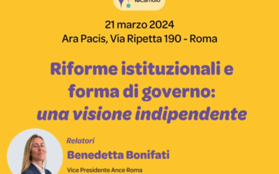 “Riforme istituzionali e forma di governo: una visione indipendente”: la Vicepresidente Bonifati relatrice all’evento dell’associazione “ioCambio” | Giovedì 21 marzo, ore 10.30 – Ara Pacis (via Ripetta, 190)