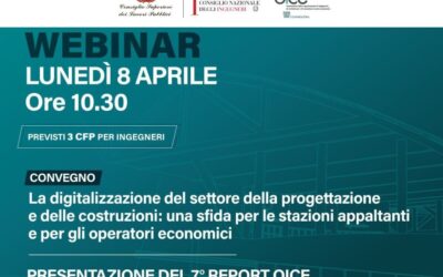 Webinar OICE: “La digitalizzazione del settore della progettazione e delle costruzioni”. Parteciperà e interverrà anche la Vicepresidente Ance Roma – ACER, Francesca De Sanctis | Lunedì 8 aprile 2024, ore 10.30 – 16.30