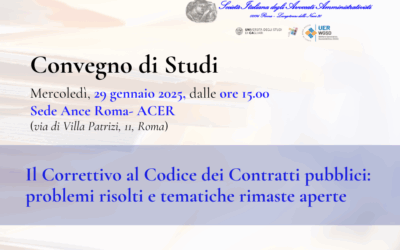 Convegno SIAA “Il Correttivo al Codice dei Contratti pubblici: problemi risolti e tematiche rimaste aperte” | Mercoledì 29 gennaio ore 15, sede Ance Roma – ACER